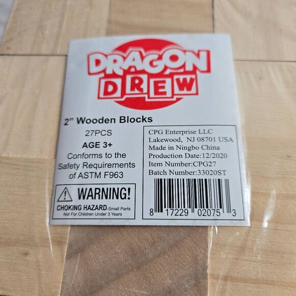 Dragon Drew 2" wooden Blocks Toy learning puzzle 27 blocks - Picture 4 of 4